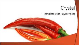  Presentation with capsicum - Slide set having red chili peppers capsicum background and a white colored foreground