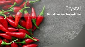  Presentation with chili - Presentation theme with frame healthy spicy food - red chili peppers on table background and a gray colored foreground