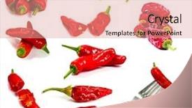  Presentation with definition - Cool new presentation design with red chilies on white background - high definition photo backdrop and a coral colored foreground