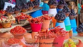  Presentation with red chilli - Presentation theme enhanced with red-chilli-in-street-market background and a red colored foreground