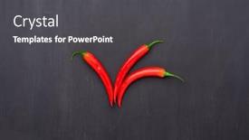 Presentation with red chilli - Cool new PPT theme with red-chilli-peppers-over-grey backdrop and a dark gray colored foreground