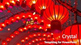  Presentation with chinese lantern - Amazing presentation theme having red chinese lantern at night backdrop and a crimson colored foreground
