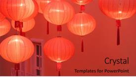  Presentation with lantern chinese - Audience pleasing PPT theme consisting of red chinese lantern for chinese backdrop and a red colored foreground