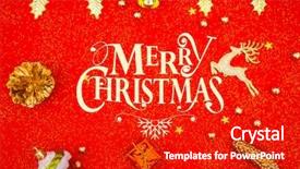  Presentation with purple festive christmas red - Beautiful PPT layouts featuring red christmas background with decoration backdrop and a crimson colored foreground