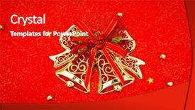  Presentation with christmas red - Slide deck with red christmas background with decoration background and a  colored foreground