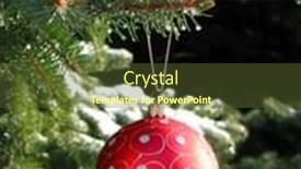  Presentation with snow tree - Cool new presentation design with red christmas ball on snow covered fir tree backdrop and a tawny brown colored foreground