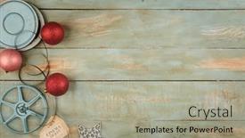 Presentation with cinema - Cool new theme with red-christmas-balls-and-cinema backdrop and a light gray colored foreground