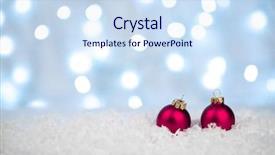  Presentation with christmas red - Amazing slides having red christmas balls on snow backdrop and a sky blue colored foreground