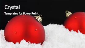  Presentation with christmas red - Cool new presentation theme with red christmas balls on snow backdrop and a  colored foreground