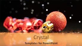  Presentation with sparkling lights - PPT layouts featuring red-christmas-balls-over-sparkling background and a gold colored foreground