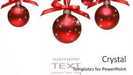  Presentation with christmas balls disco ball - Cool new PPT layouts with red christmas balls with bows backdrop and a white colored foreground