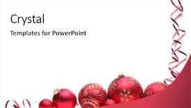  Presentation with christmas red - Slides enhanced with red christmas balls with ribbons background and a white colored foreground