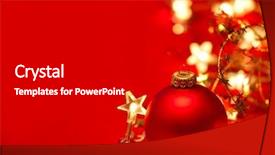  Presentation with red star - Beautiful presentation theme featuring red christmas bauble with star backdrop and a black colored foreground