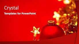  Presentation with star red - Slides having santa with loud speaker and reindeer on blue background background and a sky blue colored foreground