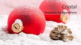  Presentation with christmas red - Beautiful presentation featuring red christmas baubles and cone backdrop and a  colored foreground