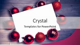  Presentation with christmas red - Audience pleasing presentation theme consisting of red christmas baubles surrounding white backdrop and a white colored foreground