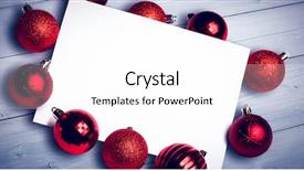  Presentation with christmas red - Amazing presentation theme having red christmas baubles surrounding white backdrop and a  colored foreground