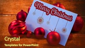  Presentation with bleached - Beautiful slides featuring red christmas baubles surrounding white backdrop and a tawny brown colored foreground