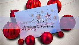  Presentation with bleached - Slide deck with red christmas baubles surrounding white background and a  colored foreground