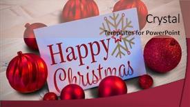  Presentation with christmas red - Presentation enhanced with red christmas baubles surrounding white background and a  colored foreground