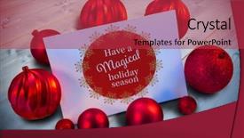  Presentation with red white grey - Presentation consisting of red christmas baubles surrounding white background and a red colored foreground