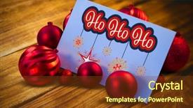  Presentation with bleached - PPT theme consisting of red christmas baubles surrounding white background and a  colored foreground