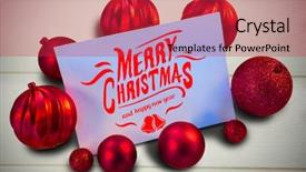  Presentation with bleached - Beautiful theme featuring red christmas baubles surrounding white backdrop and a  colored foreground