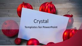  Presentation with bleached - Theme featuring red christmas baubles surrounding white background and a  colored foreground