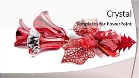  Presentation with christmas red - PPT layouts having decoration hanging on white background background and a sky blue colored foreground