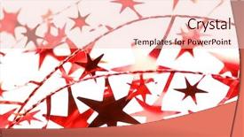  Presentation with red stars - Slides featuring red christmas chain with stars isolated on white background and a lemonade colored foreground