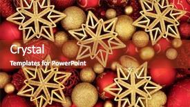  Presentation with gold red - Slides consisting of red christmas decorations with gold background and a tawny brown colored foreground