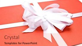  Presentation with christmas red - Beautiful presentation theme featuring red-christmas-gift and a coral colored foreground