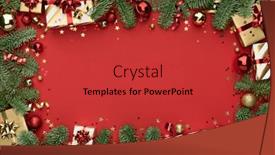  Presentation with christmas red - Presentation theme having red-christmas-or-new-year background and a red colored foreground