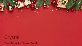  Presentation with christmas red - PPT theme enhanced with red-christmas-or-new-year and a red colored foreground