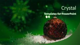  Presentation with dark green - Amazing PPT theme having red-christmas-ornament-on-moody backdrop and a forest green colored foreground