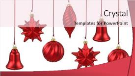  Presentation with christmas red - Audience pleasing presentation consisting of red christmas ornaments isolated backdrop and a lemonade colored foreground