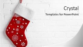  Presentation with white brick - Cool new presentation theme with red christmas sock hanging backdrop and a white colored foreground