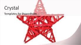  Presentation with star red - Slides consisting of red christmas star background and a sky blue colored foreground