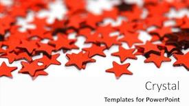  Presentation with red stars - PPT theme with red christmas stars confetti isolated on white background background and a white colored foreground