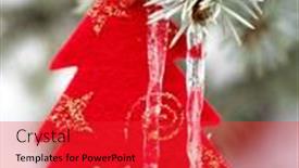  Presentation with snow tree - Amazing presentation design having red-christmas-tree-toy backdrop and a red colored foreground