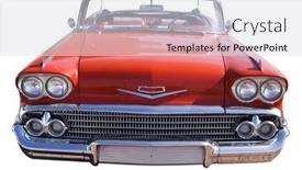  Presentation with classic car - Slide set enhanced with red-classic-car background and a light gray colored foreground