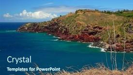  Presentation with maui - Beautiful presentation design featuring red-cliffs-of-west-maui backdrop and a ocean colored foreground