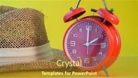  Presentation with clock - Presentation featuring red-clock-with-hat background and a gold colored foreground