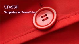  Presentation with clothes - Beautiful presentation theme featuring red clothes fragment with button backdrop and a crimson colored foreground