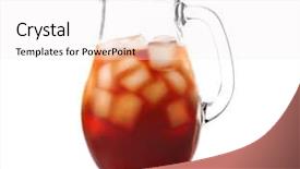  Presentation with tea - Beautiful presentation theme featuring red cocktail - jar of iced tea isolated backdrop and a  colored foreground
