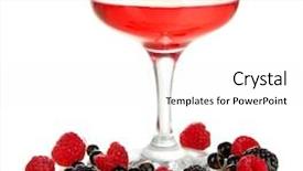  Presentation with fresh water splash green apple isolated white - Presentation design featuring red cocktail - jelly with fresh berries isolated background and a white colored foreground