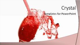  Presentation with splash - Slide deck with red cocktail - juice splash isolated on white background and a white colored foreground