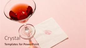  Presentation with romance pink - Theme with red-cocktail-in-glass background and a lemonade colored foreground