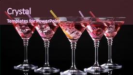  Presentation with cocktail - Slide deck consisting of red cocktail in martini glasses background and a tawny brown colored foreground