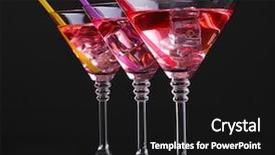  Presentation with colorful cocktails mojito red cocktail - Slides consisting of red cocktail in martini glasses background and a black colored foreground